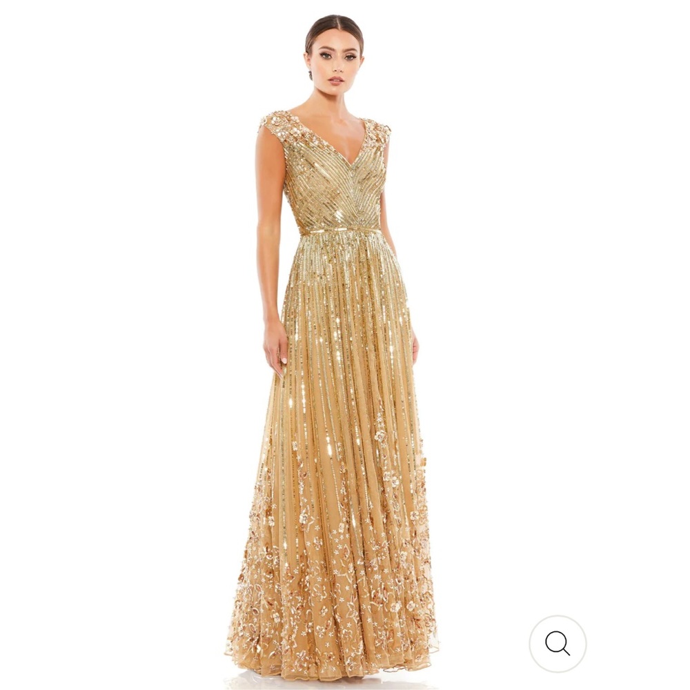 MacDuggal Sequin & Floral Embellished Evening Gown
